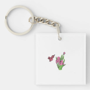Porte-clés Iris rose