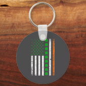 Porte-clés Irish American Flag St. Patrick's Day Shamrock (Recto)