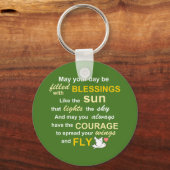 Porte-clés Irish Blessing for Courage - Typographie en vert (Recto)