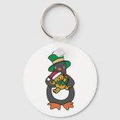 Porte-clés Irish Penguin Holding Christmas Teddy Bear (Verso)