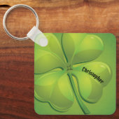 Porte-clés Irish Saint-Patrick Vert Shamrock Personnaliser (Recto)