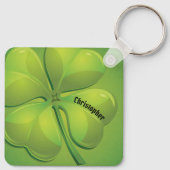 Porte-clés Irish Saint-Patrick Vert Shamrock Personnaliser (Dos)