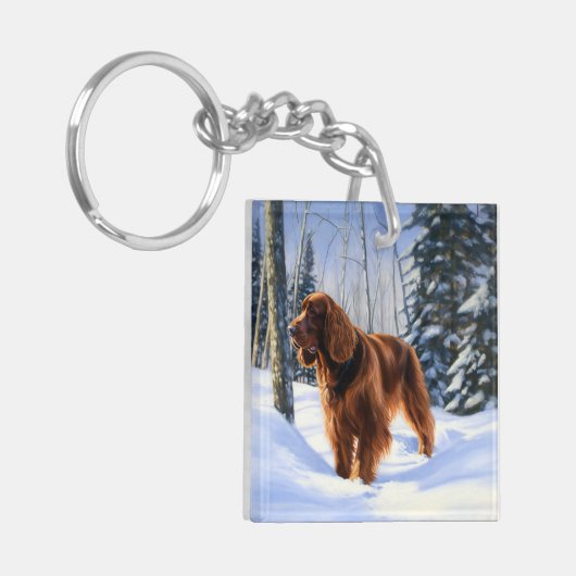Porte-clés Irish Setter Let It Neige Christmas (Devant gauche)