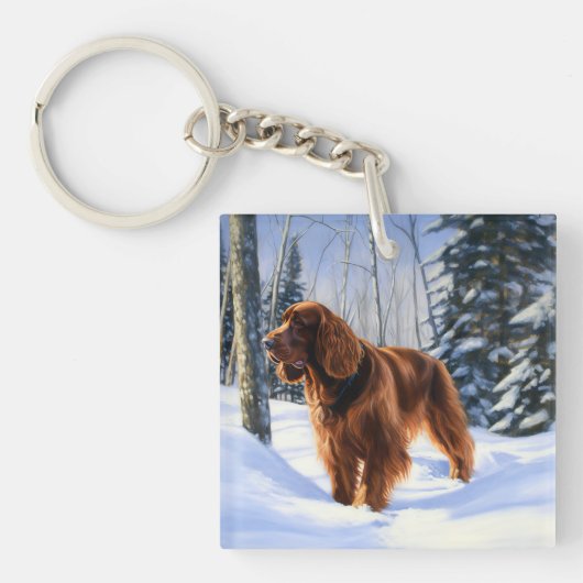 Porte-clés Irish Setter Let It Neige Christmas (Devant)