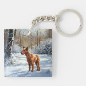 Porte-clés Irish Terrier Laisser neiger Noël (Dos)