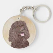 Porte-clés Irish Water Spaniel Peinture - Original Dog Art (Dos)