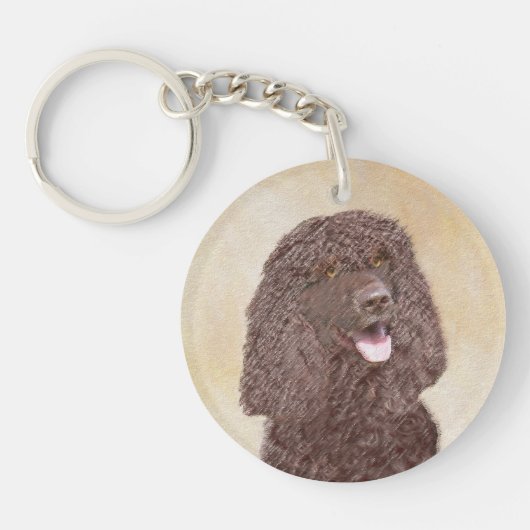 Porte-clés Irish Water Spaniel Peinture - Original Dog Art (Devant)