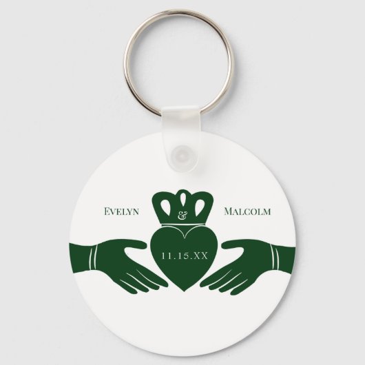 Porte-clés Irlandais Claddagh Ring Simple Graphic Green Maria (Recto)
