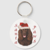 Porte-clés Irlandais Water Spaniel Père Noël Paws (Verso)