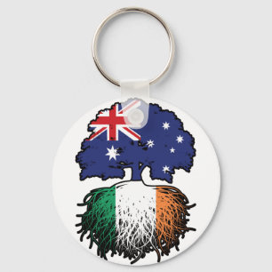 Porte-clés Irlande Australie Australie drapeau des racines d'
