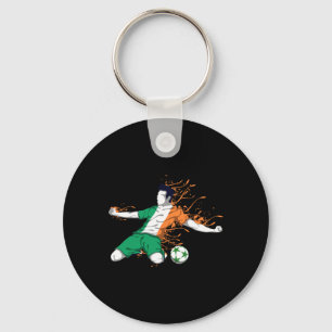 Porte-clés Irlande Football National - Football Amour Drapeau