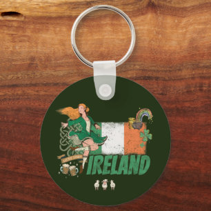 Porte-clés Irlande Pavillon Vintage St. Patrick's Day Retro
