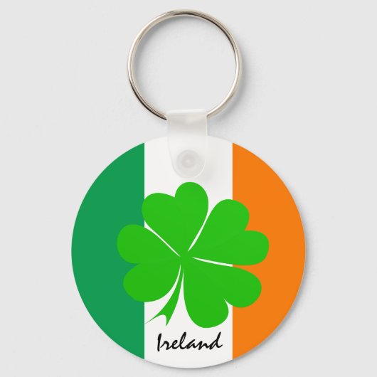 Porte-clés Irlande & quatre feuilles de trèfle, drapeau irlan (Recto)