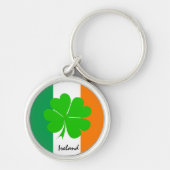 Porte-clés Irlande & quatre feuilles de trèfle, drapeau irlan (Devant)