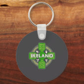 Porte-clés Irlande St Patrick Jour Croix Celtique Verte (Recto)