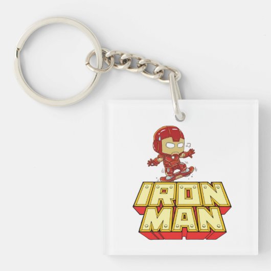 Porte-clés Iron Man Chibi Skateboard Ridicule (Devant)