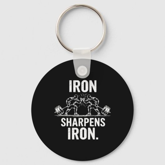 Porte-clés Iron Sharpens Fer - Gym Art Poids Design (Recto)