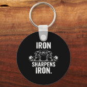 Porte-clés Iron Sharpens Fer - Gym Art Poids Design (Recto)