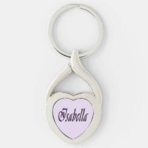 Porte-clés Isabella Nom En Violet Et Rose,