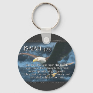 Porte-clés ISAIAH 40:31 Monter avec des ailes comme des ailes