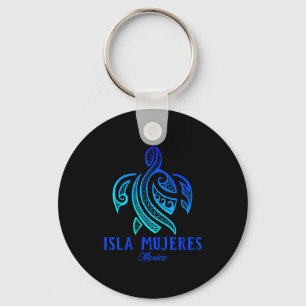 Porte-clés Isla Mujeres Mexique Tortue de mer Tie Dye Hibiscu