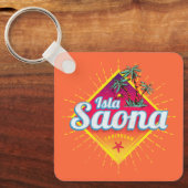 Porte-clés Isla Saona Caraïbes République dominicaine Retro (Recto)