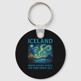 Porte-clés Islande - Northern Lights Van Gogh Style, Aurora B