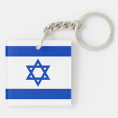Porte-clés Israël drapeau bleu blanc moderne patriotique (Dos)