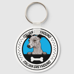 Porte-clés Italian Greyhound Peeking Illustration Badge