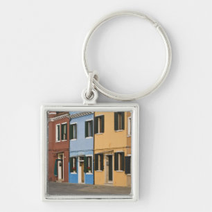 Porte-clés Italie, Burano. Rangée colorée de maisons et vide