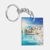 Porte-clés Italie Plage Océan Méditerranée Pittoresque peintu (Devant gauche)