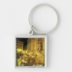 Porte-clés Italie, Rome. Fontaine de Trevi la nuit.