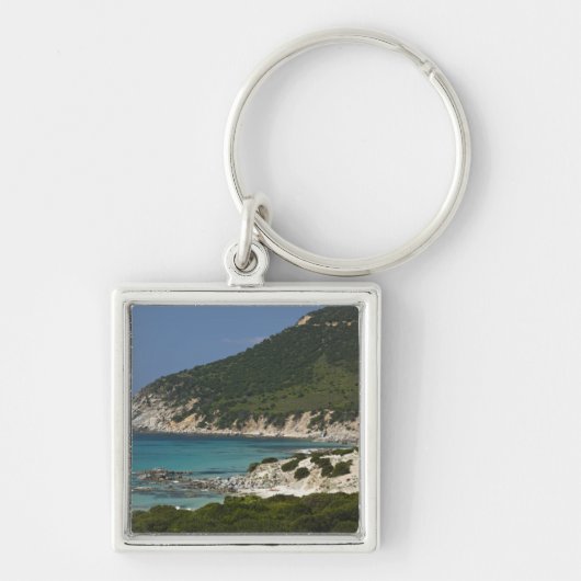 Porte-clés Italie, Sardaigne, Solanas. Plage. (Devant)