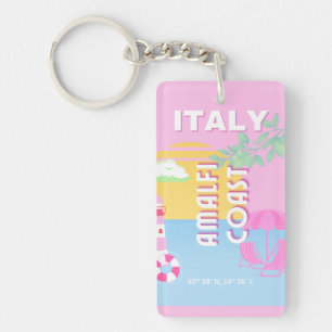 Porte-clés Italie Travel art, Côte d'Amalfi, Preppy, Rose