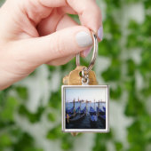 Porte-clés Italie, Vénétie, Venise, Rangée de Gondolas et San (main)