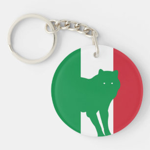Porte-clés Italie Wolf Italie drapeau animal national italien