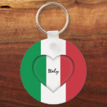 Porte-clés Italy & Heart,  Italian Flag fashion / sports<br><div class="desc">Keychains: Italy & Italian Heart,  Italian Flag fashion - love my country,  travel,  holiday,  national patriots /sports fans</div>