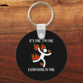 Porte-clés It's Fine Everything Is Fine Funny Stickman On Fir (Recto)
