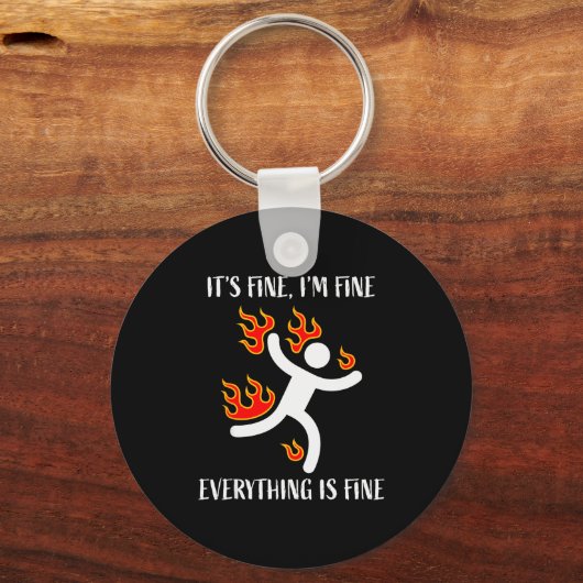 Porte-clés It's Fine Everything Is Fine Funny Stickman On Fir (Recto)