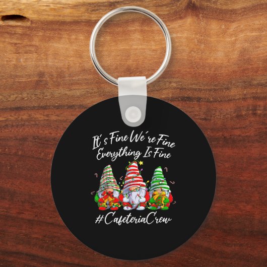 Porte-clés It's Fine I'm Fine Everything Cafeteria Crew Gnome (Recto)