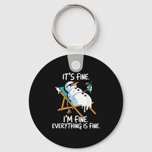 Porte-clés It's Fine I'm Fine Melting Snowman Summer Christma (Recto)