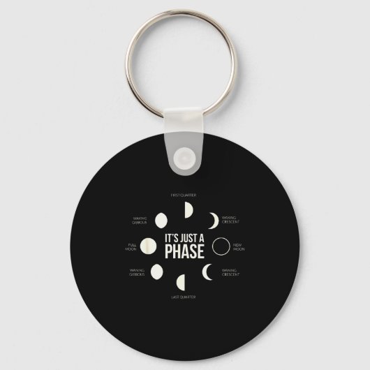 Porte-clés It's Just A Phase Lunar Phases New Moon Earth Hemi (Recto)