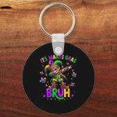 Porte-clés It's Mardi Gras Bruh Dabbing Leprechaun Jester New (Recto)