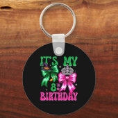 Porte-clés It's My 8th Birthday Witch Nk And Green Bow Croche (Recto)