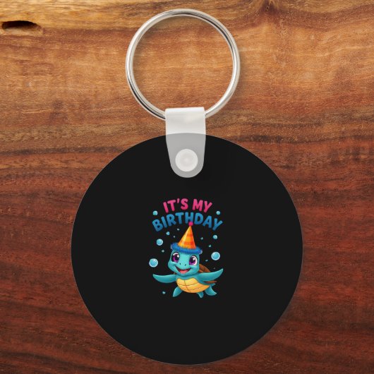 Porte-clés It's My Birthday Cute Sea Turtle Ocean Birthday Pa (Recto)