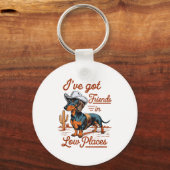 Porte-clés I've Got Friends In Low Places Funny Dachshund Wie (Recto)