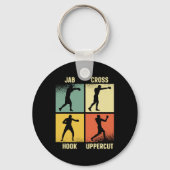 Porte-clés Jab Cross Hook Uppercut - Boxe Moves Graphic Gri (Recto)