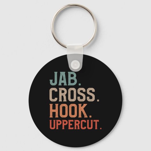 Porte-clés Jab Cross Hook Uppercut Kickboxer Kickboxing (Recto)