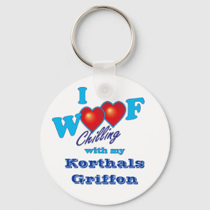 Porte-clés J'aboie le griffon de Korthals