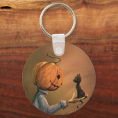 Porte-clés Jack le chat citrouille Halloween (Recto)